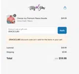 GRACECLUB5 coupon verification screenshot