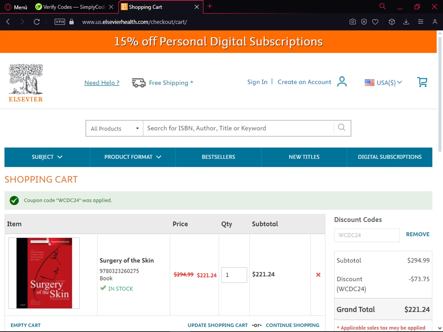 how to use Elsevier Store coupons