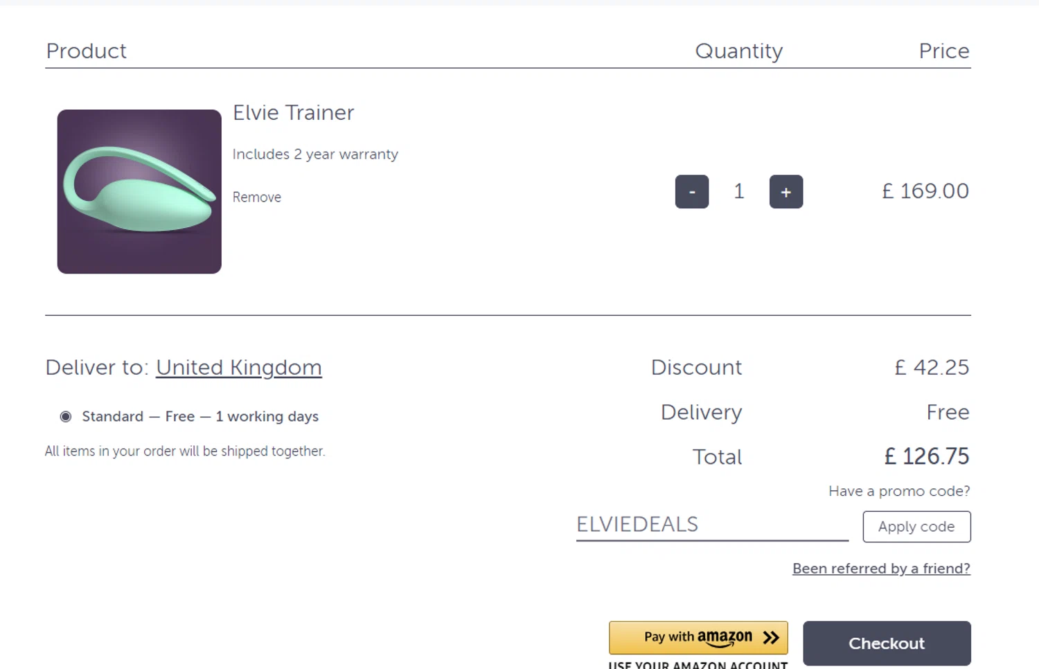Elvie checkout page showing Elvie promo code box | Screenshot taken by SimplyCodes community member on Jan 3, 2024