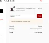 Laura10 coupon verification screenshot