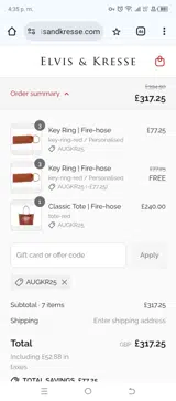 AUGKR25 coupon verification screenshot