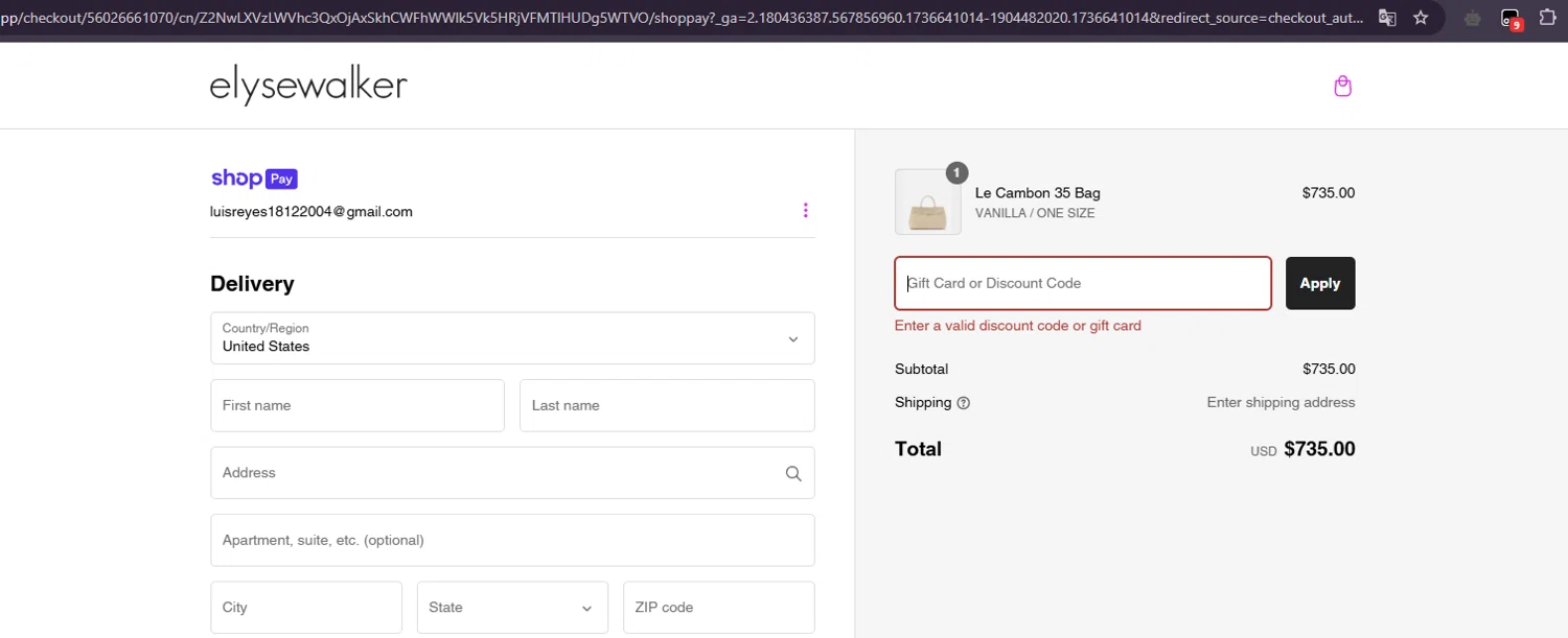 Elyse Walker promo code screenshot showing code DM_SALE25 applied at Elyse Walker checkout page. Uploaded by SimplyCodes community member NobleExpert7669 on Jan 12, 2025