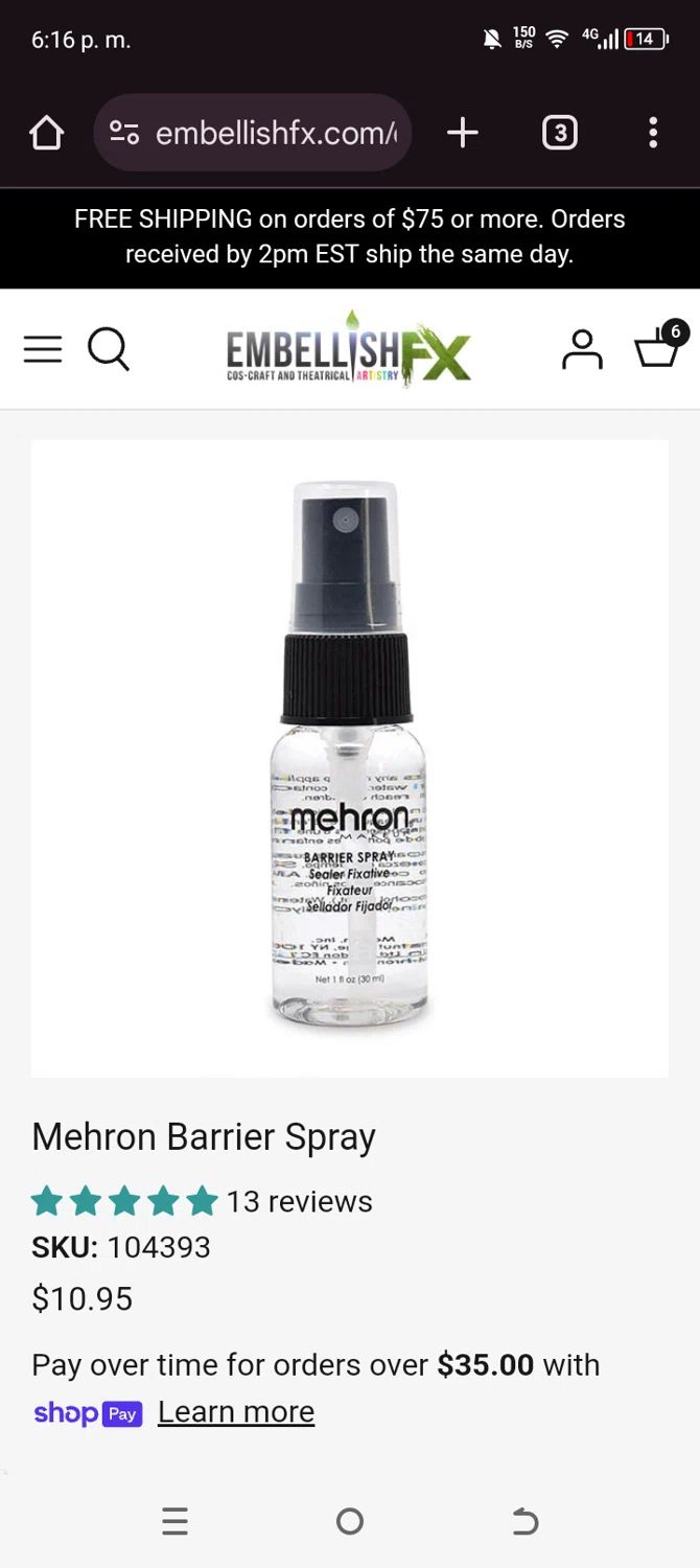 Embellish FX coupon code screenshot showing code SPRING25 applied at Embellish FX checkout page. Uploaded by SimplyCodes community member Heinsenberg on Apr 2, 2025