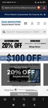 Embry-Riddle Eagles coupon verification screenshot