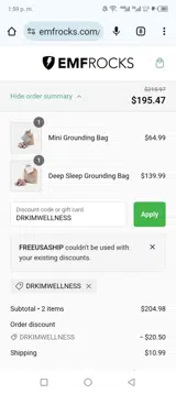 DRKIMWELLNESS coupon verification screenshot