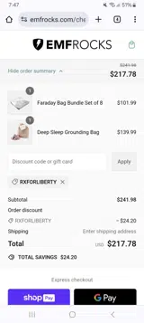 RXFORLIBERTY coupon verification screenshot