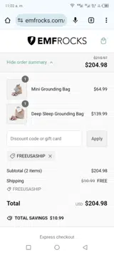 FREEUSASHIP coupon verification screenshot