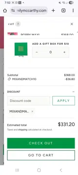 Mixandmatch10 coupon verification screenshot