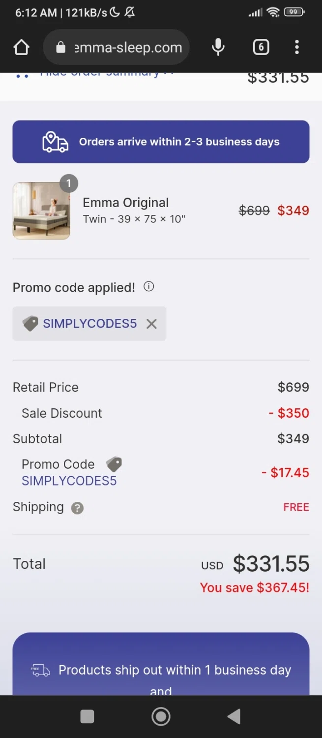 where to use Emma promo code box