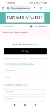 5WETE coupon verification screenshot