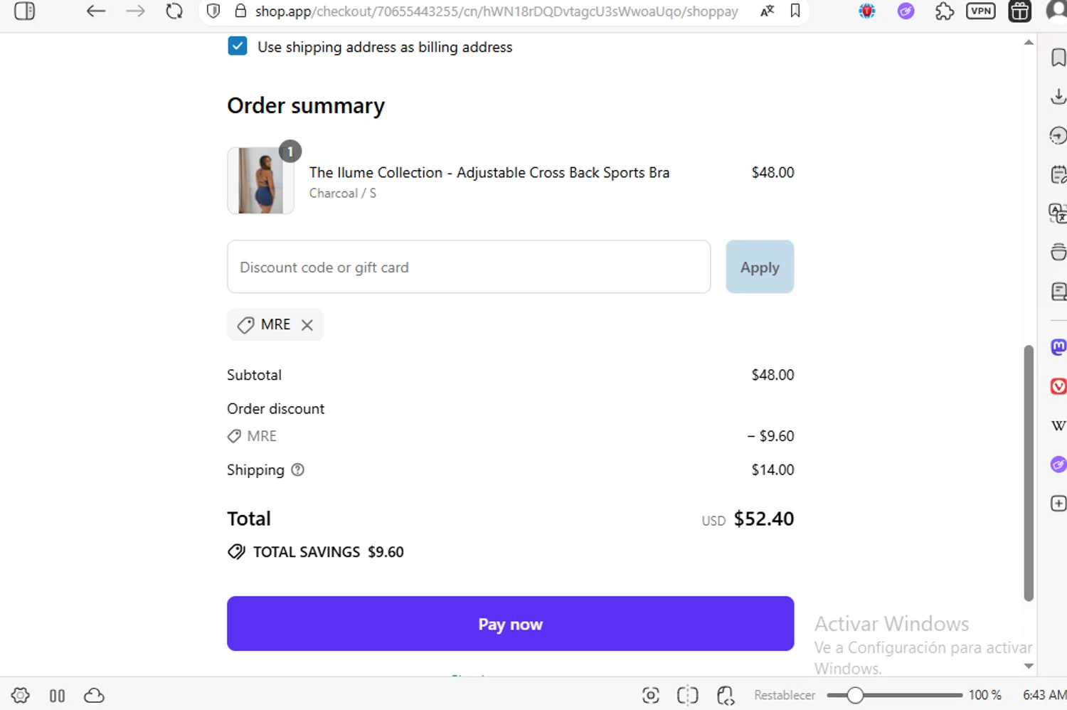 Elena Apparel promo code screenshot showing code MRE applied at Elena Apparel checkout page. Uploaded by SimplyCodes community member luissilva2 on Jul 28, 2025