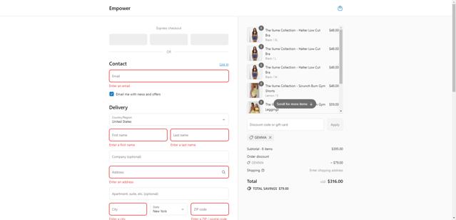 Empower checkout page showing Empower promo code box | Screenshot taken by SimplyCodes community member on Jul 28, 2025