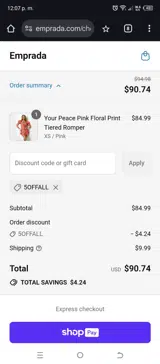 5OFFALL coupon verification screenshot