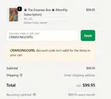 CRIMSONGOSPEL coupon verification screenshot