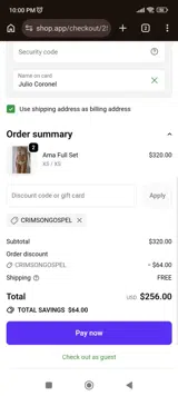 CRIMSONGOSPEL coupon verification screenshot
