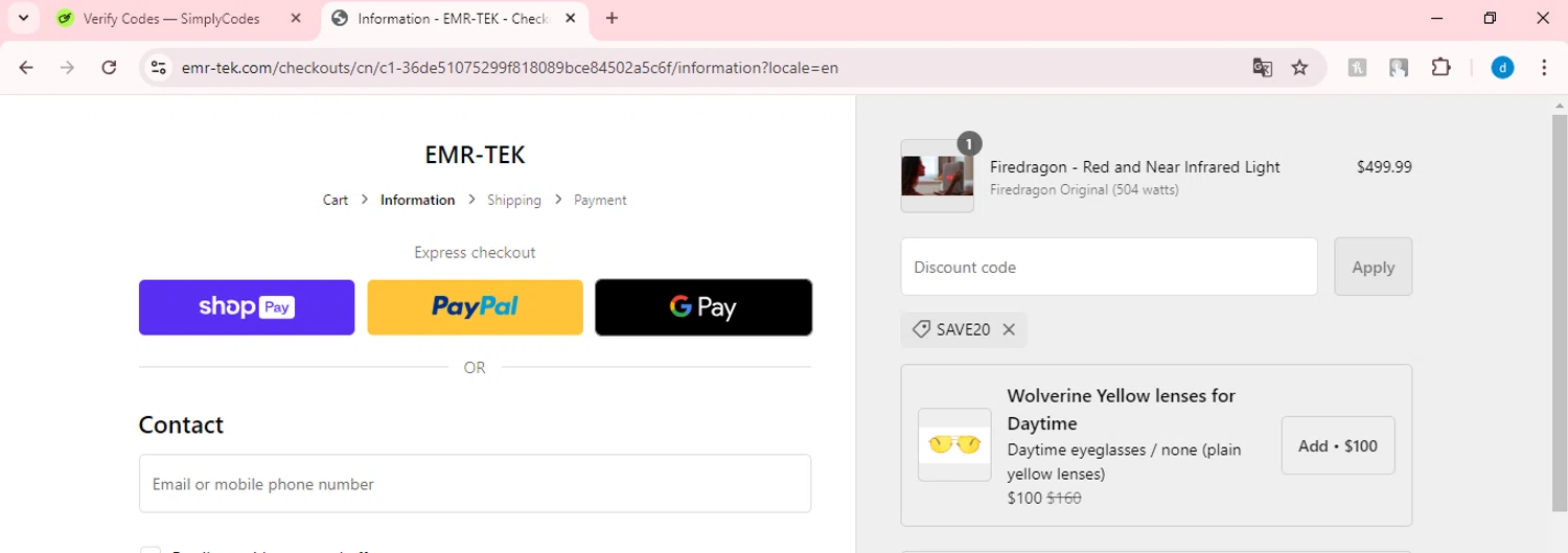 how to use Emr-Tek coupons