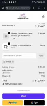 NICK20 coupon verification screenshot