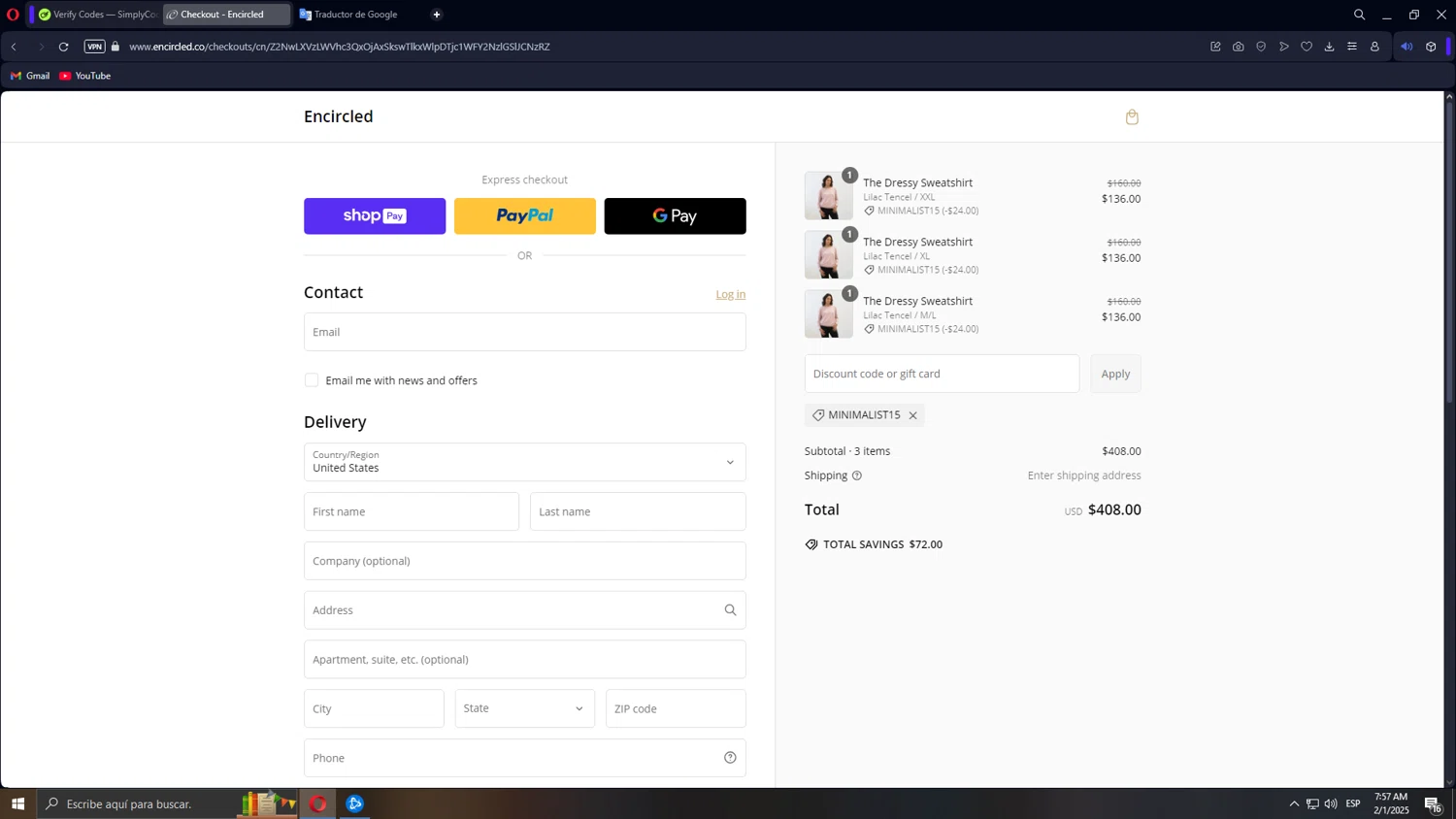 Encircled promo code screenshot showing code MINIMALIST15 applied at Encircled checkout page. Uploaded by SimplyCodes community member Tonikr8 on Feb 1, 2025