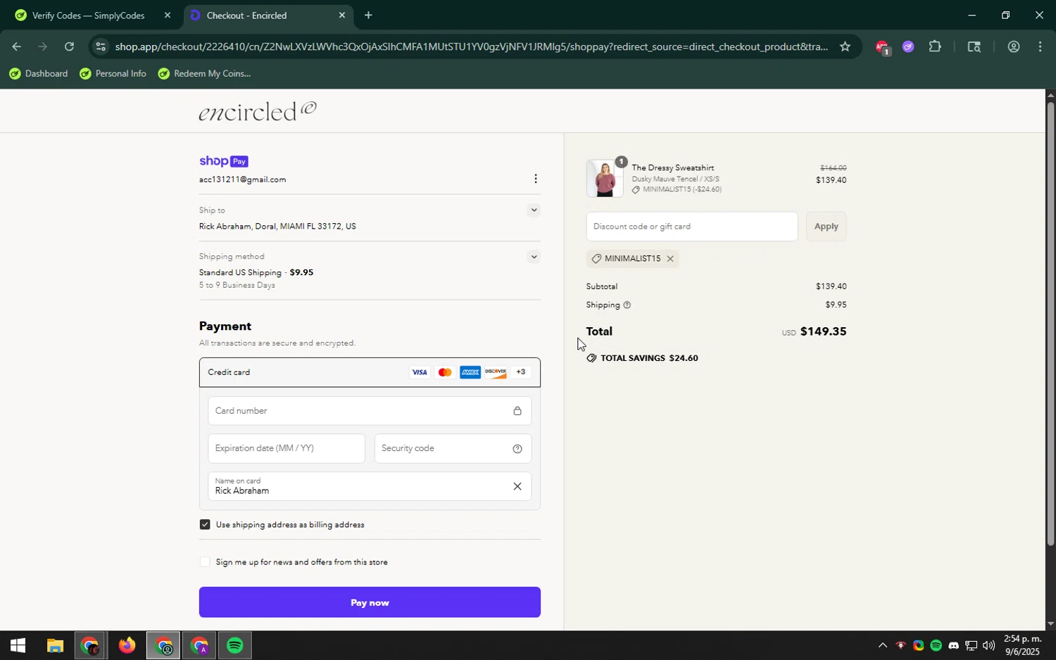 Encircled promo code screenshot showing code MINIMALIST15 applied at Encircled checkout page. Uploaded by SimplyCodes community member LHaunter on Jun 9, 2025