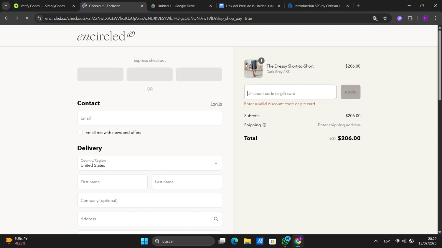 Encircled promo code screenshot showing code SKORT applied at Encircled checkout page. Uploaded by SimplyCodes community member sorialbam on Jul 14, 2025