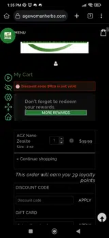 BR10 coupon verification screenshot