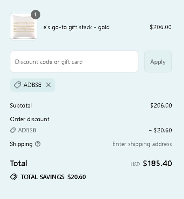 Enewton Design checkout page showing Enewton Design promo code box | Screenshot taken by SimplyCodes community member on Sep 4, 2025