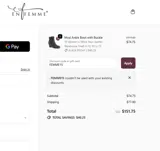 En Femme coupon verification screenshot