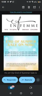 En Femme coupon verification screenshot