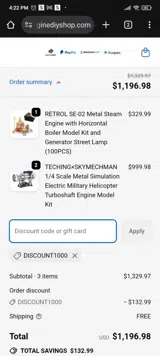 Enginediyshop coupon verification screenshot