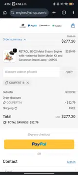 Enginediyshop coupon verification screenshot