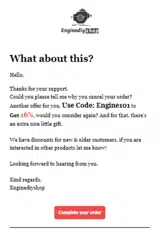 Enginediyshop coupon verification screenshot