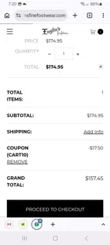 CART10 coupon verification screenshot