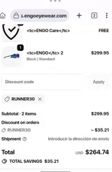RUNNER30 coupon verification screenshot