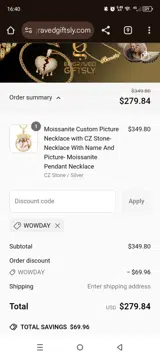 WOWDAY coupon verification screenshot