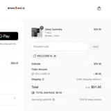 WELCOME10 coupon verification screenshot