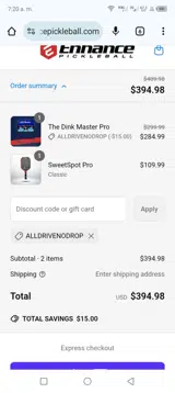 Alldrivenodrop coupon verification screenshot