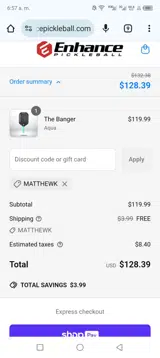 MATTHEWK coupon verification screenshot