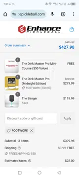 FOOTWORK coupon verification screenshot
