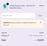 UPSIDEFX coupon verification screenshot