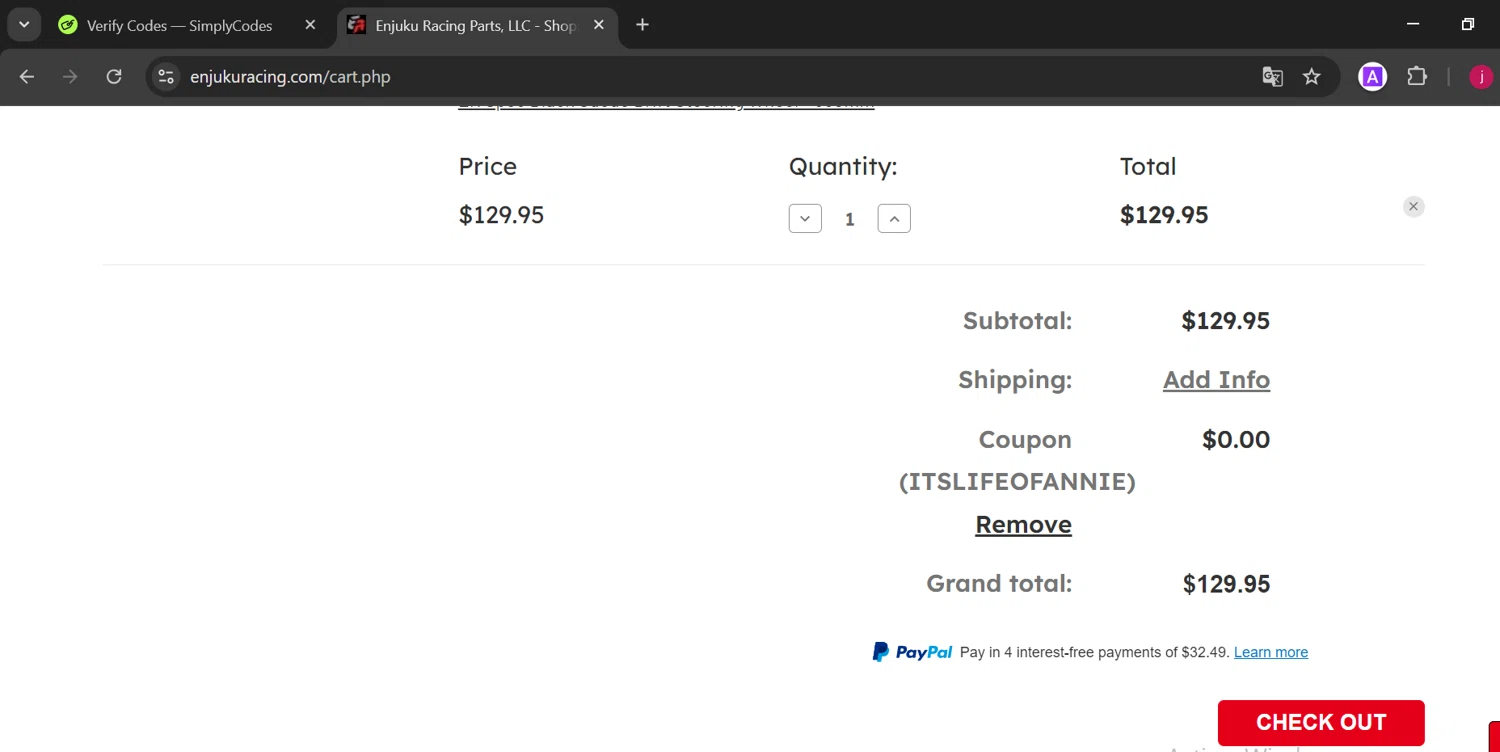 how to use Enjuku Racing coupons