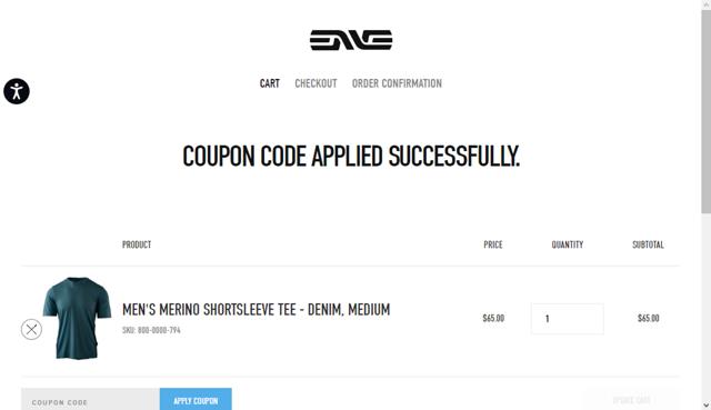 ENVE checkout page showing ENVE discount code box | Screenshot taken by SimplyCodes community member on Oct 12, 2023