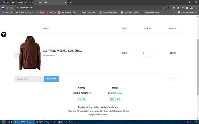 ENVE checkout page showing ENVE discount code box | Screenshot taken by SimplyCodes community member on Oct 13, 2023