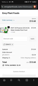 ZOHI15 coupon verification screenshot