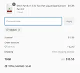 NEW20 coupon verification screenshot