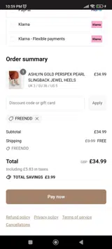 FREENDD coupon verification screenshot
