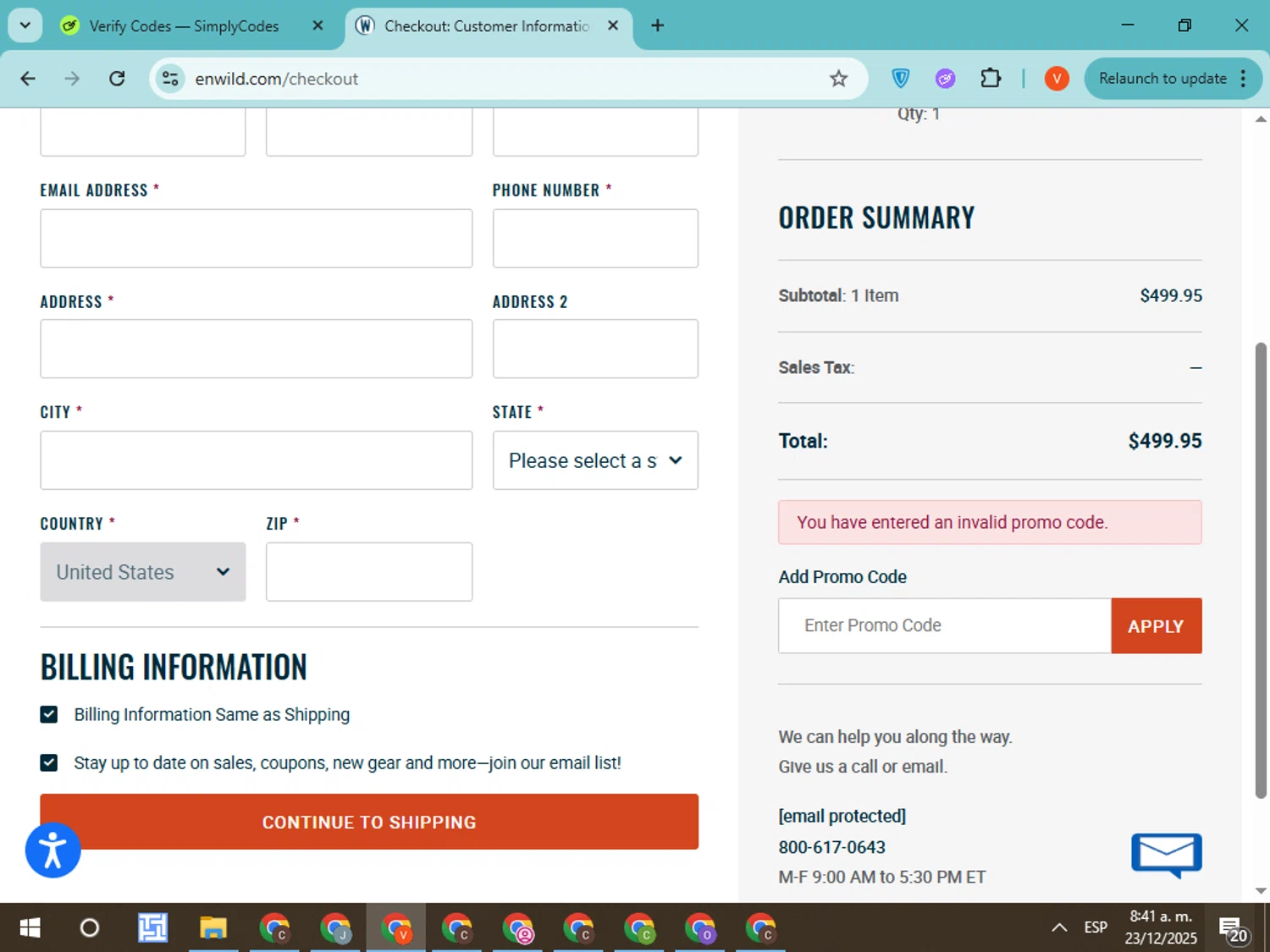 Enwild promo code screenshot showing code fjallraven20 applied at Enwild checkout page. Uploaded by SimplyCodes community member CodeMonarch8148 on Dec 23, 2025