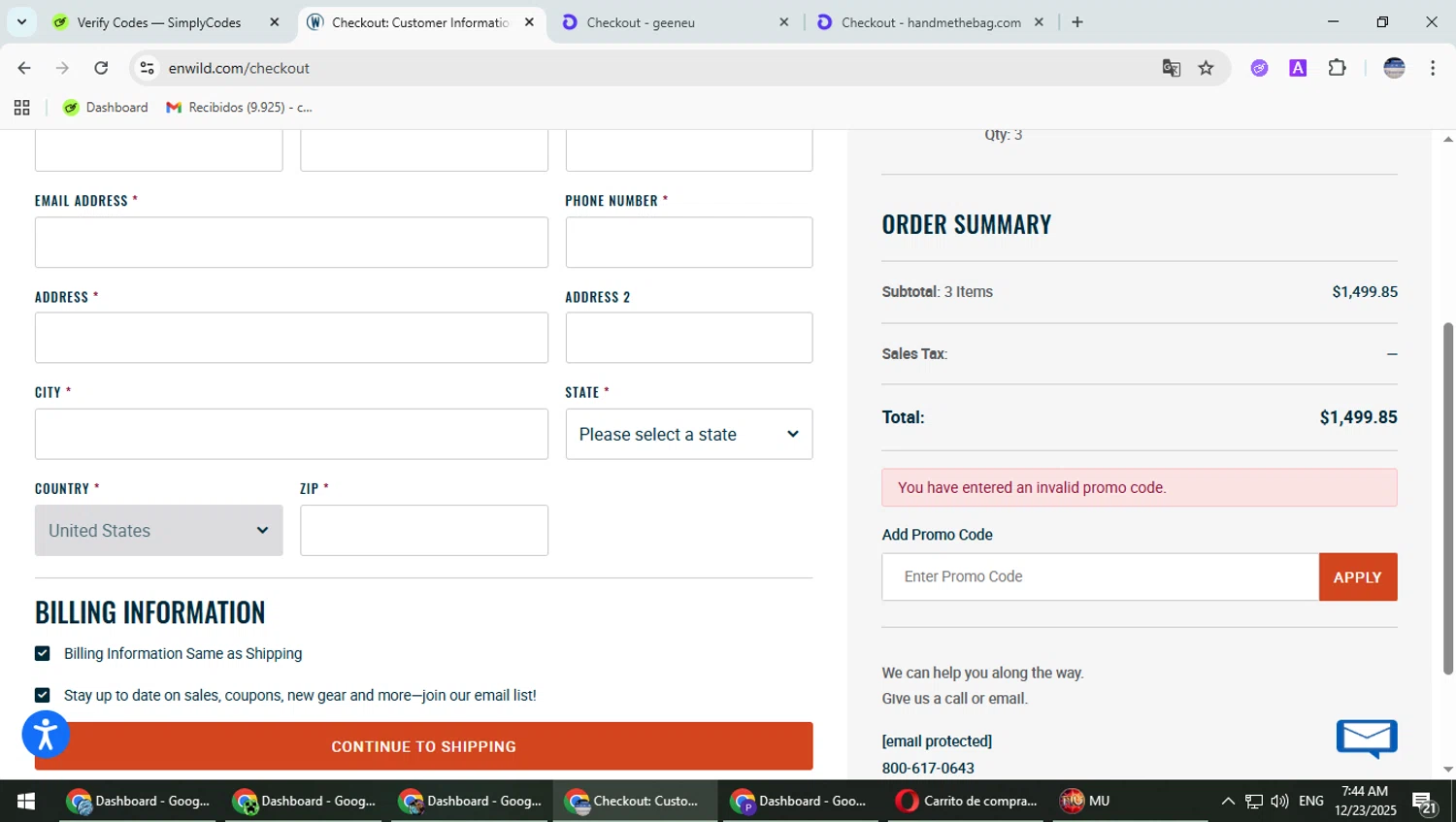 Enwild promo code screenshot showing code fjallraven20 applied at Enwild checkout page. Uploaded by SimplyCodes community member Typhlosion on Dec 23, 2025
