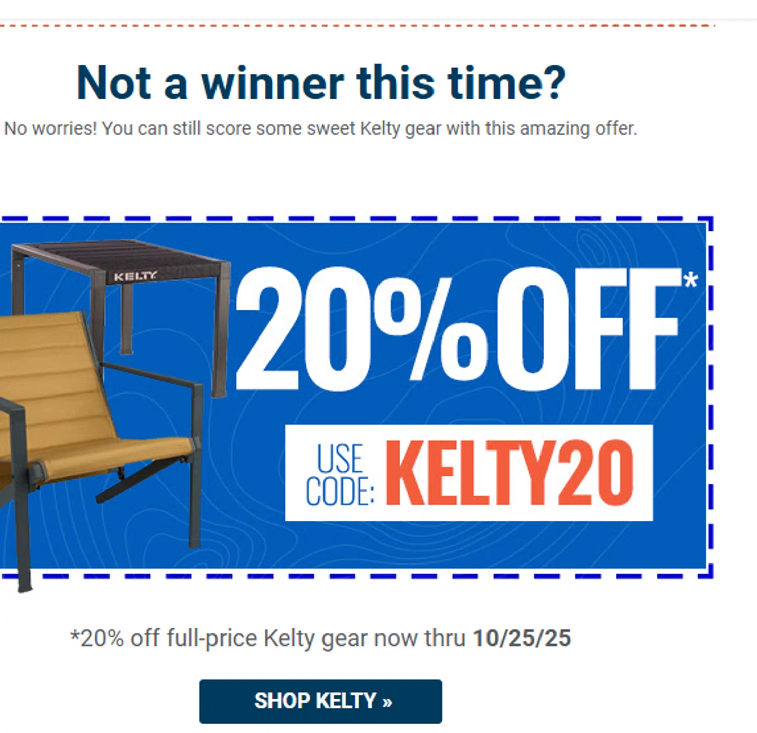 Enwild promo code screenshot showing code KELTY20 applied at Enwild checkout page. Uploaded by SimplyCodes community member valeriaantonieta on Oct 16, 2025