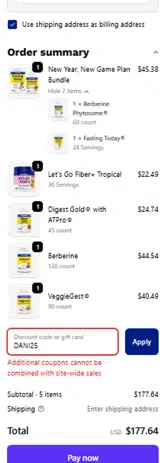 DANI25 coupon verification screenshot
