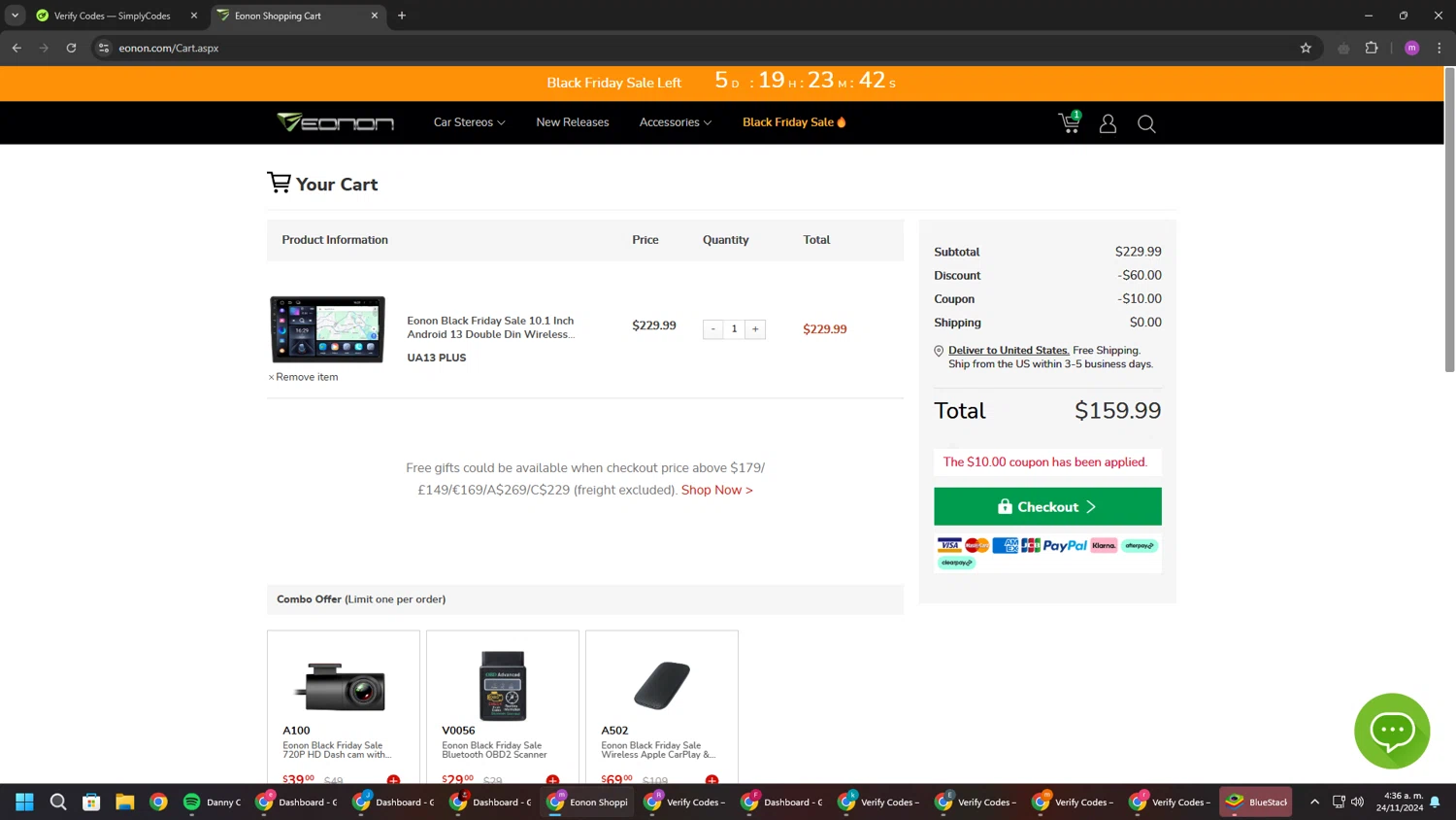 where to use Eonon promo code box